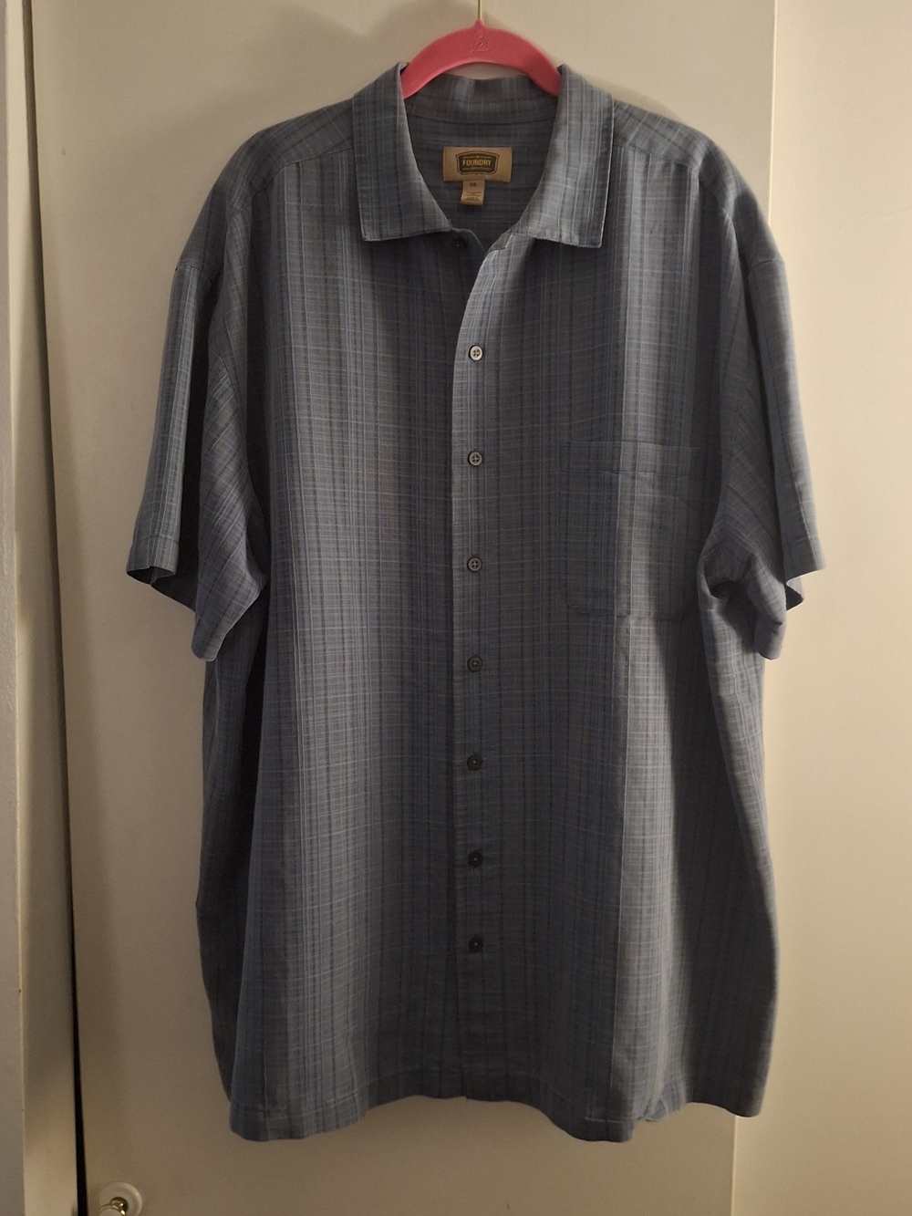 The Foundry Supply Co. Men's Blue Short-Sleeve Button-Up Shirt